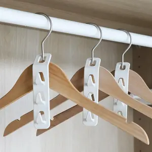 8pcs Space Saving Hangers: Heavy Duty Plastic Hanger Organizer with 3 Hooks - Essential Closet Storage Accessories for Clothes, Jeans, Pants, Shirts, Scarves, Sweaters & Coats!