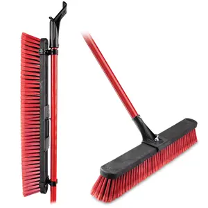 832772238 - 24" High Power Multi-Surface Push Broom Red & Black Steel Handle