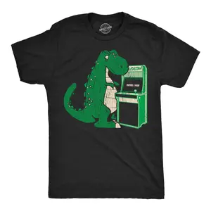 Mens Game Over T Red Funny T Shirt Retro Video Game Tee for Men Mens Funny T Shirts Cool Vintage Fashion T-Shirt Gift Classic Menswear Dinosaur Apparel for Men Funny Gamer Short Sleeve Novelty Tees for Guys Black -