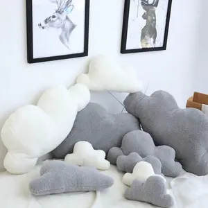 3 Sizes Cloud-Shaped Plush Toy, Cloud Stuffed Pillow - Cloud Cushion, Soft, Cuddly, and Furry for Cozy Bedroom or Sofa Decoration, Kids Gifts - White Clouds and Dark Clouds Design, Perfect for Snuggling and Relaxation, Home Decor, Soft Huggable