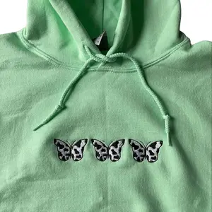 Butterfly Cow Print Embroidered Hoodie