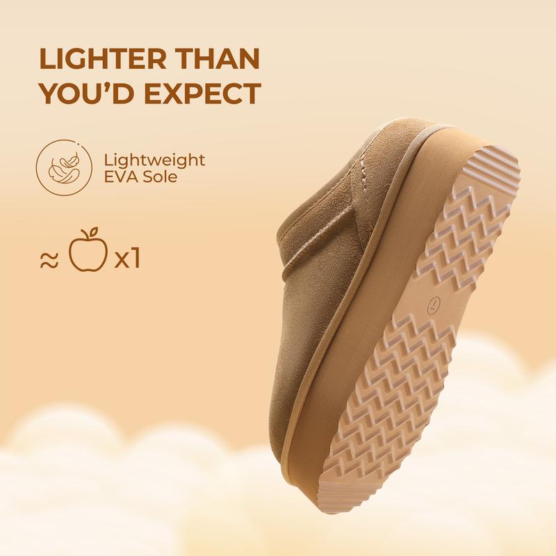 Dream Pairs FuzzyEasy Slip-On Suede Ankle Bootie-Slippers – Faux-Fur Lining, Indoor/Outdoor Memory-Foam Cushion