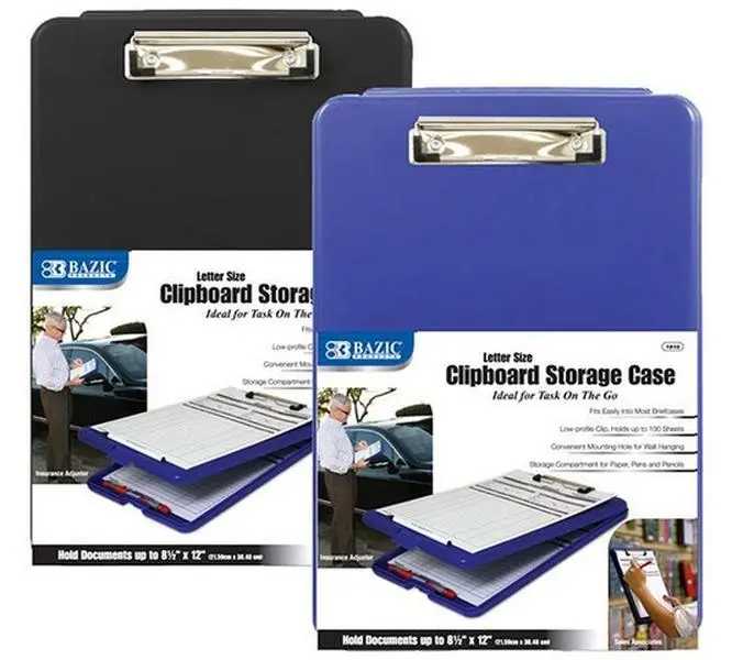 Bazic Office Clipboard Storage Case with Wall Hanging Feature, Convenient Mounting Hole, Letter Size, Holds Up to 100 Sheets, Case of 12