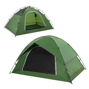 2 Person Dome Camping Tent Polyester 7.1 x 4.3 x 3.6 ft Lightweight 4.99 lb 3-Season Backpacking Tent Green