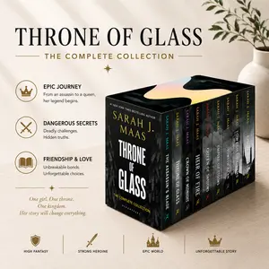 Throne of Glass Box Set – Complete Sarah J. Maas Paperback Series, BookTok Viral Fantasy Romance Books Collection for Book Lovers