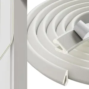 1 Pack*19.6 Ft Self-Adhesive V Shape Foam Window Weather Stripping Door Seal Insulation Strip for Winter, Soundproof Exterior Front Frame Gap Filler, Draft Stopper Tape Noise Light Blocker (White)