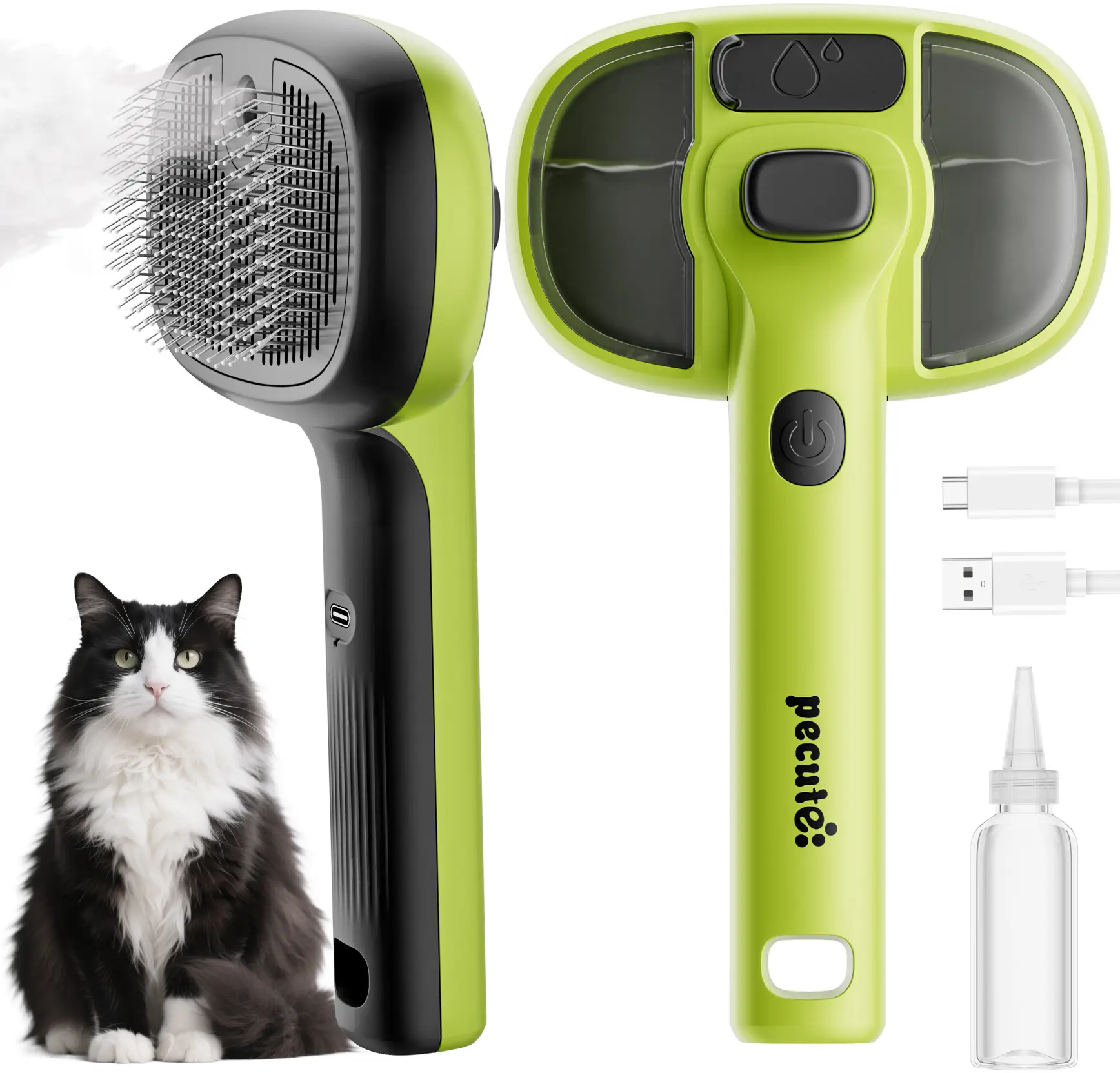 Pecute Pet Fur Removal Brush for Cat/Dog – Deshedding & Grooming Tool