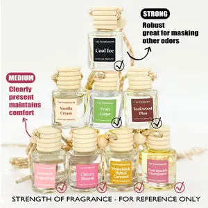 2pcs, multiple flavor options, car air freshener diffuser, suspended car fragrance diffuser, long-lasting car air freshener, essential oil diffuser, aromatic oil air diffuser.