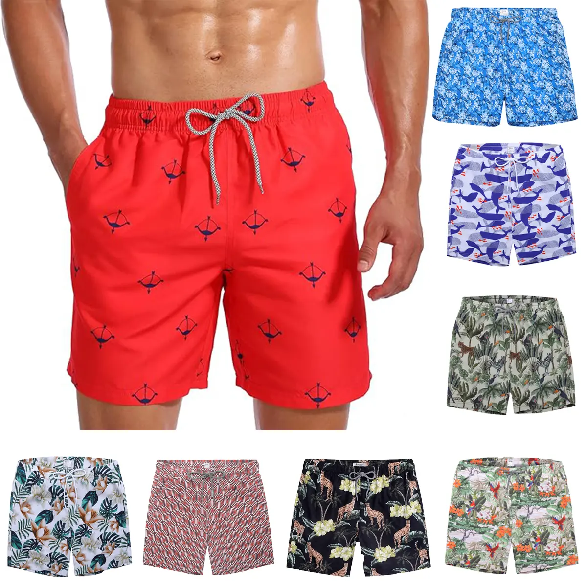 Men's 7-in Inseam Quick-Dry Boardshorts, Mesh-Lined Swimmingshorts Bathing Suits for Sports & Outdoor Surfwear