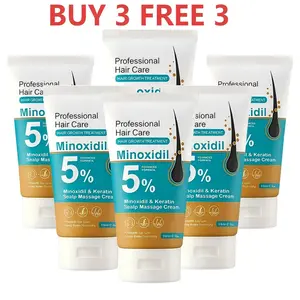 [BUY 3 GET 3 FREE]5% Minoxidil & Keratin Scalp Massage Cream Hair Growth Treatment for Men & Women Prevents Loss Repairs Follicles Promotes Fast Regrowth Strengthens Roots Buy 3 Get 3 Free