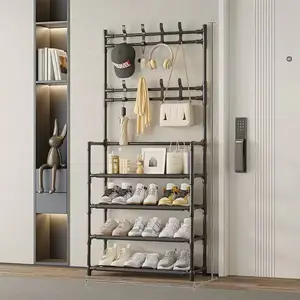 Multi-Layer Entryway Coat Rack, Shoe Organizer, Bedroom Bench Hook Set, Hallway Storage for Shoes Clothes Jackets Hats Umbrellas Home Accessories
