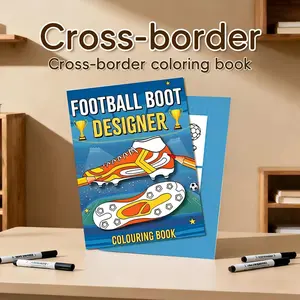 New Bestselling A4 Football Shoe Theme Coloring Book, Thickened Coloring Album, Picture Filling Book, Creative Activity Workbook