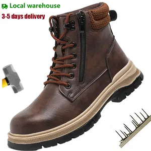 Work Sneakers Protective Shoes Safety Industrial Puncture-Proof Anti-smash Steel Toe Shoes Men Indestructible Shoes Waterproof boots Roofing Shoes Anti-slip wear resistant Construction Work & Daily Wear anti-puncture