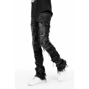 Shake Dark Grey Stacked Flare Jean