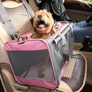 Foldable Travel Pet Carriers Car Bags for Medium Cats And Small Dogs - Durable, Breathable,  with Privacy Features, Easy to Carry, Zipper Closure, Portable Pet Crates, Privacy Pet Bags, Oxford Cloth Pet Cages, Dog Travel Bags