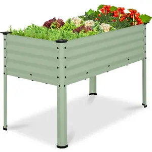 Best Choice Products 48x24x30in Elevated Galvanized Metal Garden Bed w/ Corner Protectors