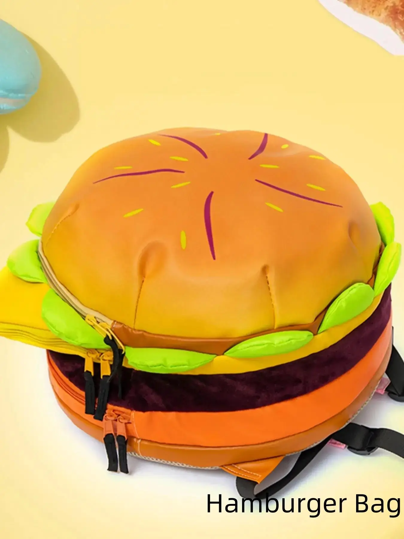 Women's Fashionable Novelty Hamburger Design Backpack, Funny Bag, Cute Large Volume Backpack with Adjustable Strap for Daily Used, Cute Student School Book Bag,  Backpacks for Women