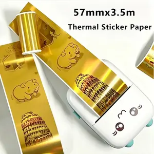 1 Roll 57mm X 3.5m Continuous Color Adhesive Print Paper, Holographic Laser Thermal Label Paper, Compatible with Mini Miaomiao Machine/air Bear Printer