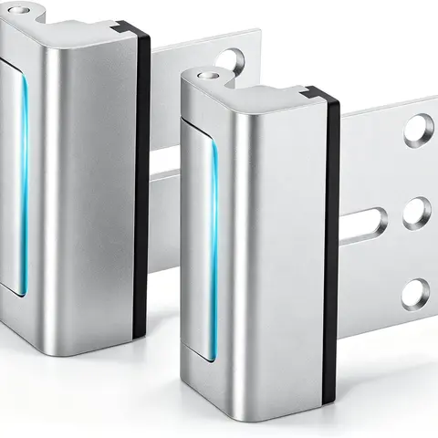 2-Pack Full Metal Construction Reinforced Bar Locks, Front Door Home Protection Lock + Screws, 800lbs Force-Resistant Upgraded Latch, Childproof, Easy to Install for Solo Living