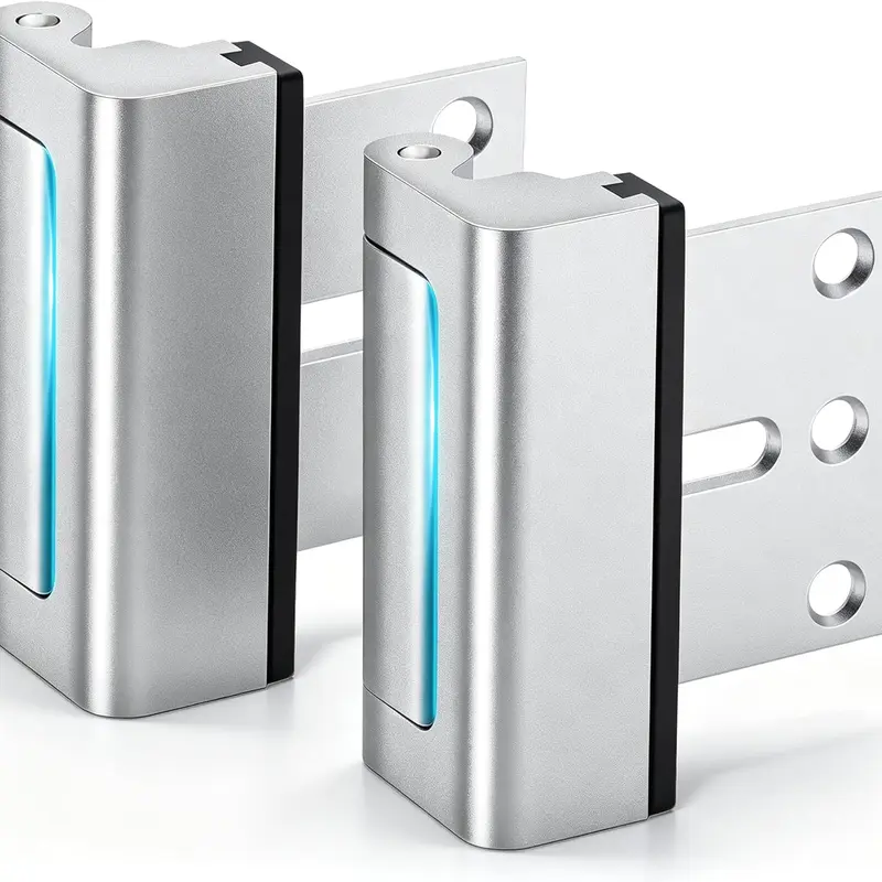 2-Pack Full Metal Construction Reinforced Bar Locks, Front Door Home Protection Lock + Screws, 800lbs Force-Resistant Upgraded Latch, Childproof, Easy to Install for Solo Living