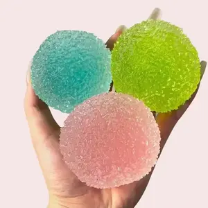 Handmade Crunchy Crystal Mochi Squishy Ball, Soft Non-Toxic TPR Stress Relief Squeeze Ball, ASMR Fidget Sensory Toy for Anxiety, Portable Calming Toy for Kids Teens Adults Office School Home Travel Gift        ？ ？ ？