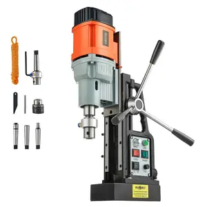 fathersdaygift VEVOR Magnetic Drill Press, 1550 W, 2.4 in Boring Diameter, 2922 lbf Power Mag Drill Press, 0-600 RPM Adjustable Speed, Morse Taper, M3-M16 Tapping, for Metal Surface, Industrial and Home Improvement