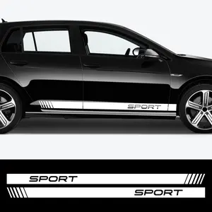 2PCS Car Sticker Car Side Stripes Sport Racing Vinyl Graphics Decals Sticker PVC Car Body Decoration Accessories For Volkswagen