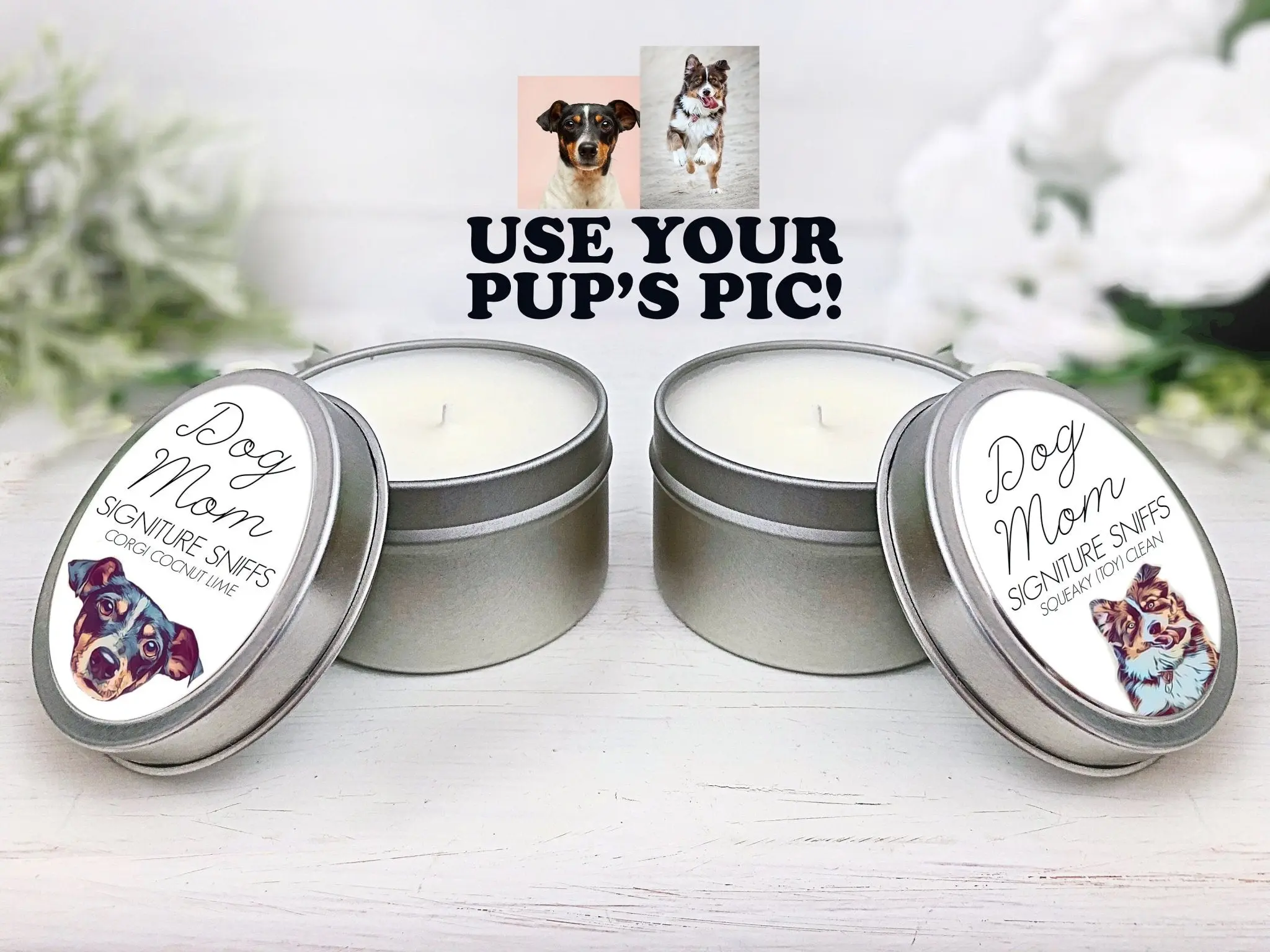 Dog Mom Signature Sniffs Custom Dog Photo Candle