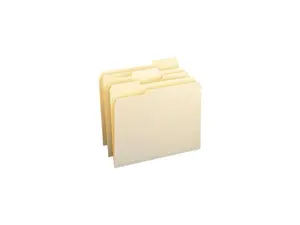 Smead File Folders, 1/3 Cut Assorted, One-Ply Top Tab, Letter, Manila, 100/Box (10330)