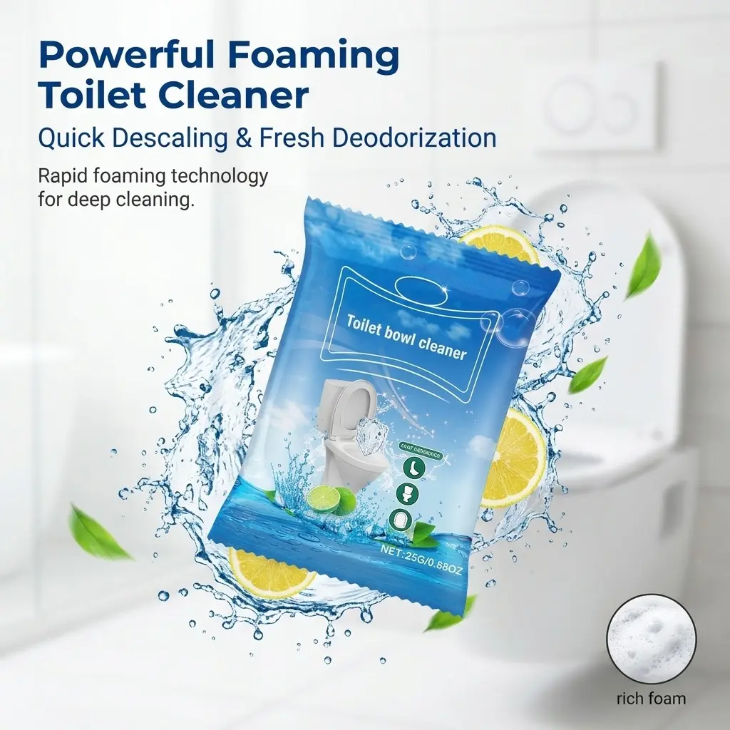 Toilet Cleaning Powder, Strong Stain Remover with Baking Soda & Citric Acid, Helps Remove Dirt, Odors and Buildup. Easy to Use, Add to Hot Water, Wait 2 Hours and Brush Away Stains. Keeps Toilets Fresh, Clean and Improves Bathroom Hygiene.