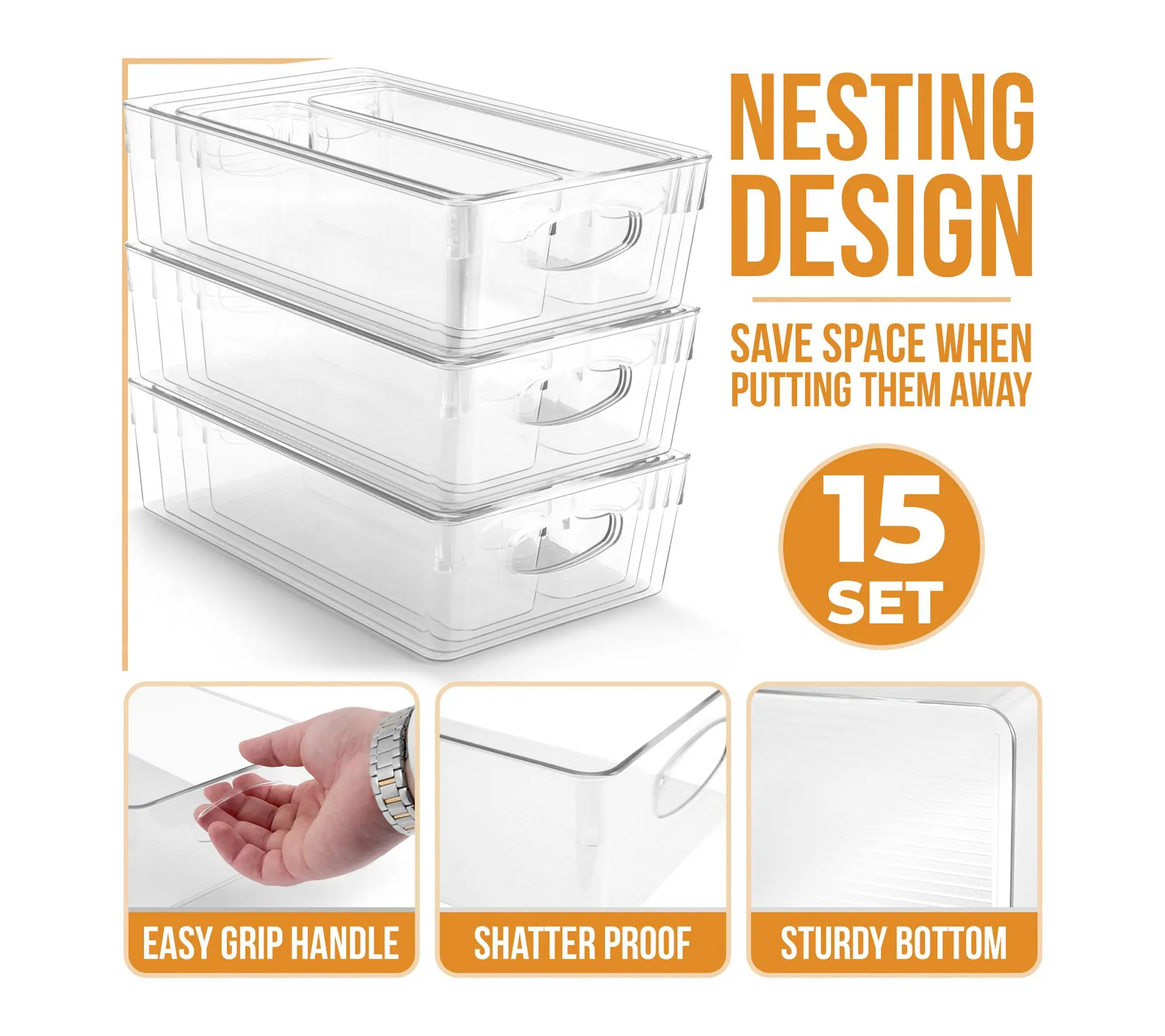 Sorbus 15-Pc Clear Food Storage Containers with Lid