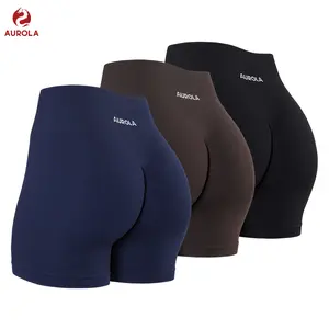 AUROLA 3 Pieces Pack Set Power Workout Shorts for Women,Seamless Gym Shorts High Waist Tummy Control Yoga Biker Shorts SpringStatements