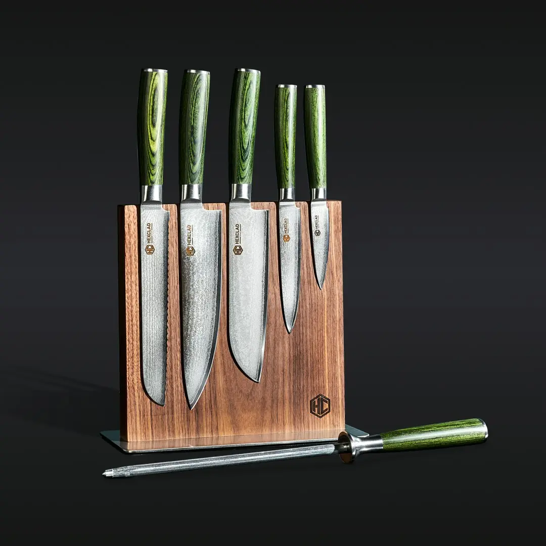 Damascus Steel Knife Set, 7pc Damascus Steel Knife Set, 7pc