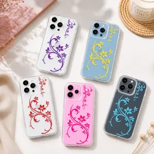 Y2K Brown La Fleur Floral Phone Case Cute Clear Cases for iPhone Trendy Tech Accessory Gifts for Her Unique Floral Designs