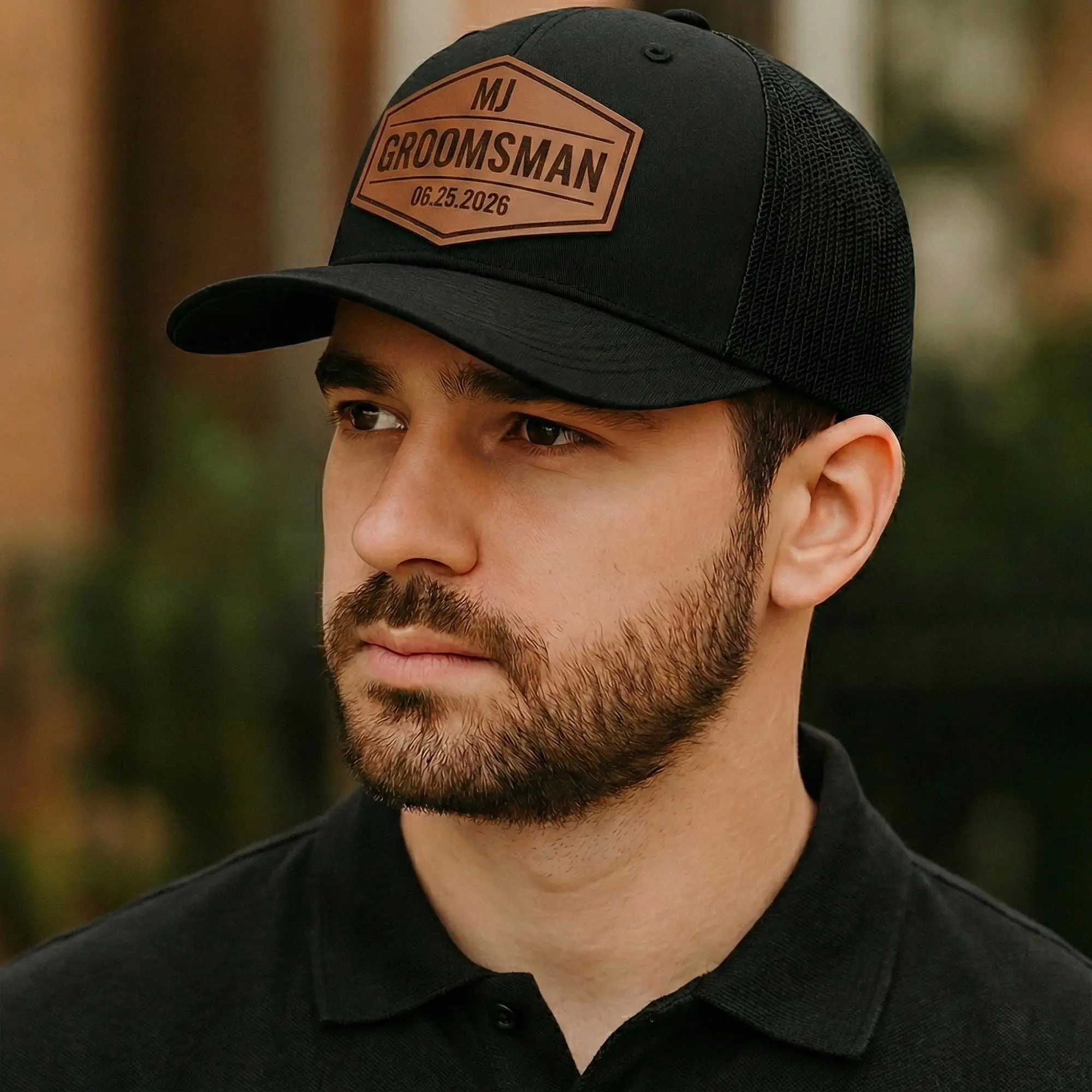 Custom Groomsmen Patch Hats - Laser Engraved Snapbacks for Wedding Party & Bachelor Party
