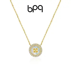 Bpq button pendant necklace S925 High purity silver luxury fashion exquisite design necklace