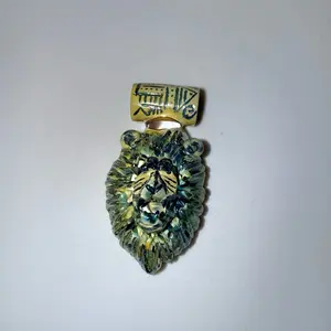 Hand Carved/Sculpted Glass Lion Pendant