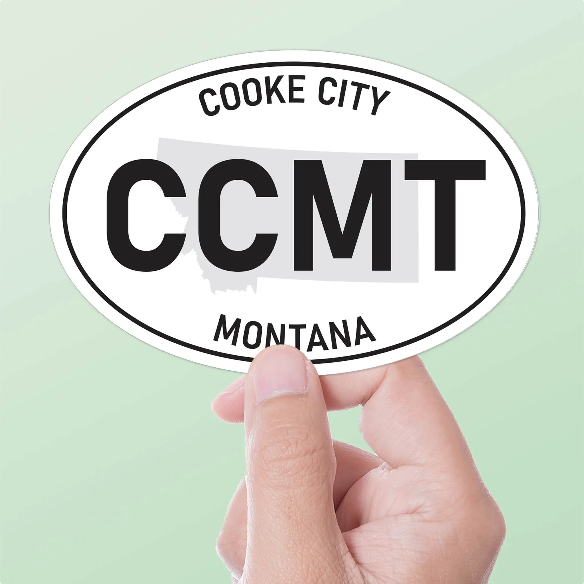 Cooke City Montana White Oval Sticker