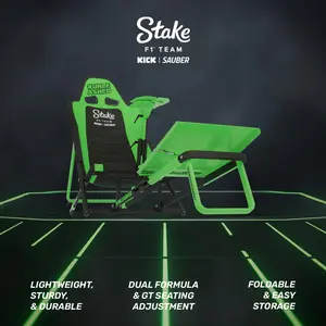 GTR Simulator GTA Compact V2 Stake F1 Team KICK Sauber Edition Foldable Racing Simulator Seat for Gaming / Racing / Sim Racing Setup