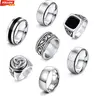 FLORIDECO Men's 7-Piece 316L Stainless Steel Fashion Rings Set - Gothic-Celtic Knot, Retro, Waterproof, Non-Tarnish Biker Jewelry for Daily Wear, Birthday Gift for Men's Accessories