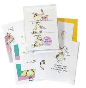 Funny Dog Birthday Cards - 10 Dog Birthday Cards & Envelopes - Boxed Funny Dog Cards