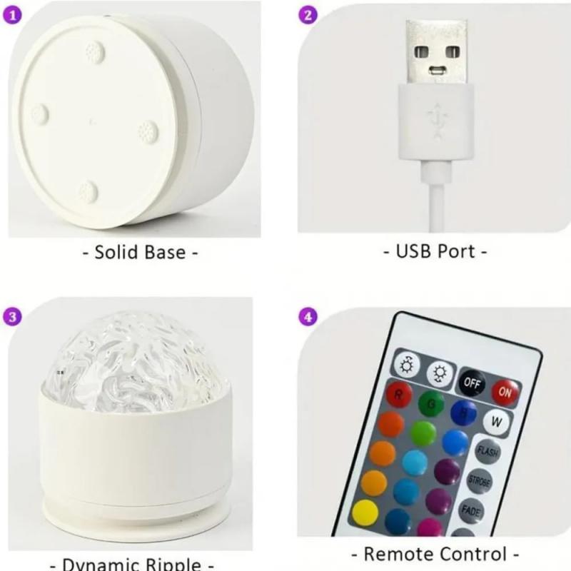 2 in 1 Aurora Light Projector – Northern Lights & Star Cloud Galaxy Lamp with Remote Control, USB Rechargeable Night Light for Bedroom, Living Room, Home Decor, Gifts & Relaxing Ambience