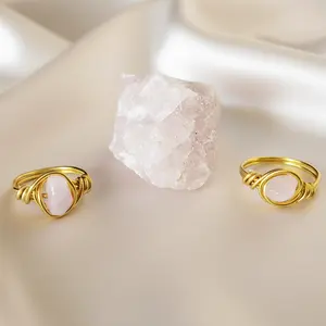 Rose Quartz | 18K Gold Handmade Wire-Wrapped Ring