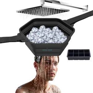 Astral Glow Ice Shower, Ice Plunge Tub - Cold Shower Attachment for Cryotherapy - Black, Silicone, Instant Set-up for Convenient Ice Baths - Ice Bath Tub, Mini Ice Tub, Cold Tub, Cold Shower Chiller, Cold Shower