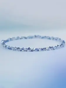 1pc Ice Crystal Blue Quartz Bracelet for Women, 3 Colors Elastic Rope Design, Stackable Luxury Bangle, Stackable Bracelets, Stacking Bracelet, Dainty Crystal Bracelet, Perfect Gift for Daily Wear, Holidays, Special Occasions, Trendy Stack Bangles