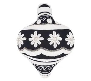 17" x 14" Onyx Ornament Shaped Throw Pillow byValerie