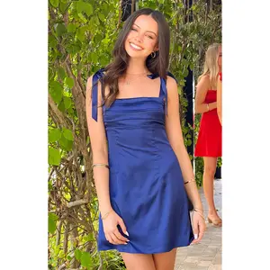 Akira Navy Tie Mini Dress