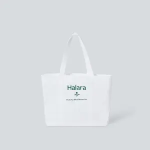 Halara Letter Print Casual Canvas Tote Bag