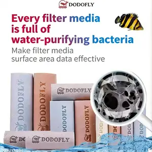 Aquarium Water Filter Material Box, Non-Caking & No Debris, New Iterative Filtration Material, 1 Pack of 15