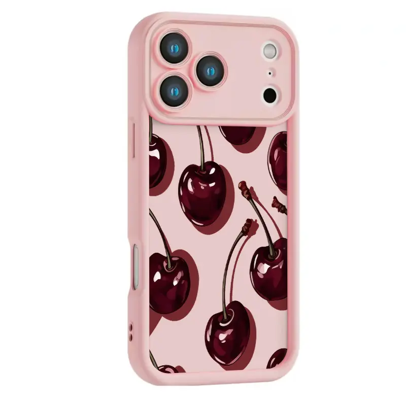 American Retro Cherry Illustration Phone Case. Thickened Edges Absorb Impact From Accidental Drops, While The Fade-Resistant Print Maintains A Clear And Delicate Look For Long-Term Use.Suitable for iPhone 17.16.15.14.13.12.